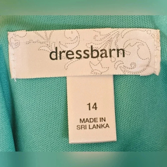 DressBarn, Size 14, Green Polka Dot Wrap Waist Dress - Picture 2 of 10